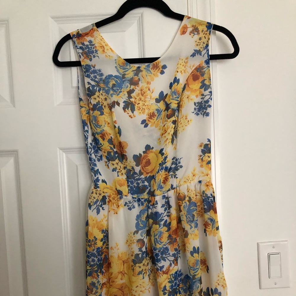 LF Stores floral mini dress with back bow detail